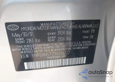 2018 Hyundai Elantra Value Edition from USA, damaged, VIN 5NPD84LF2JH236722